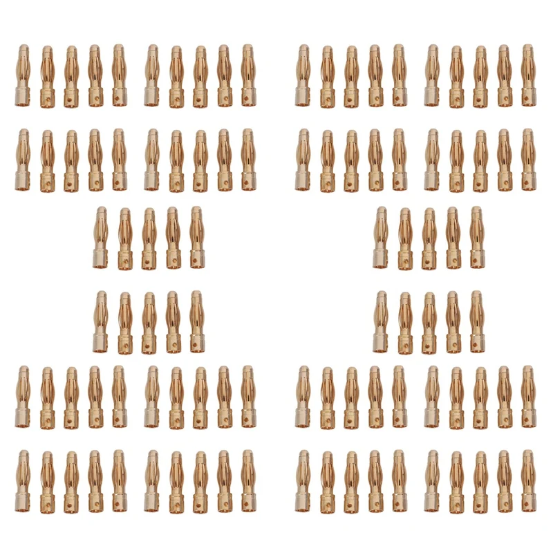 100 szt. Gold Tone 4Mm męskie wtyczka bananowa złącze Bullet zamienniki