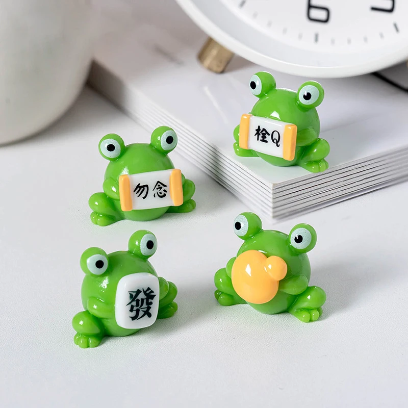 Cartoon Frog Doll Miniature Figurine Resin Crafts Frogs Statue Cute Desktop Ornament Party Gift