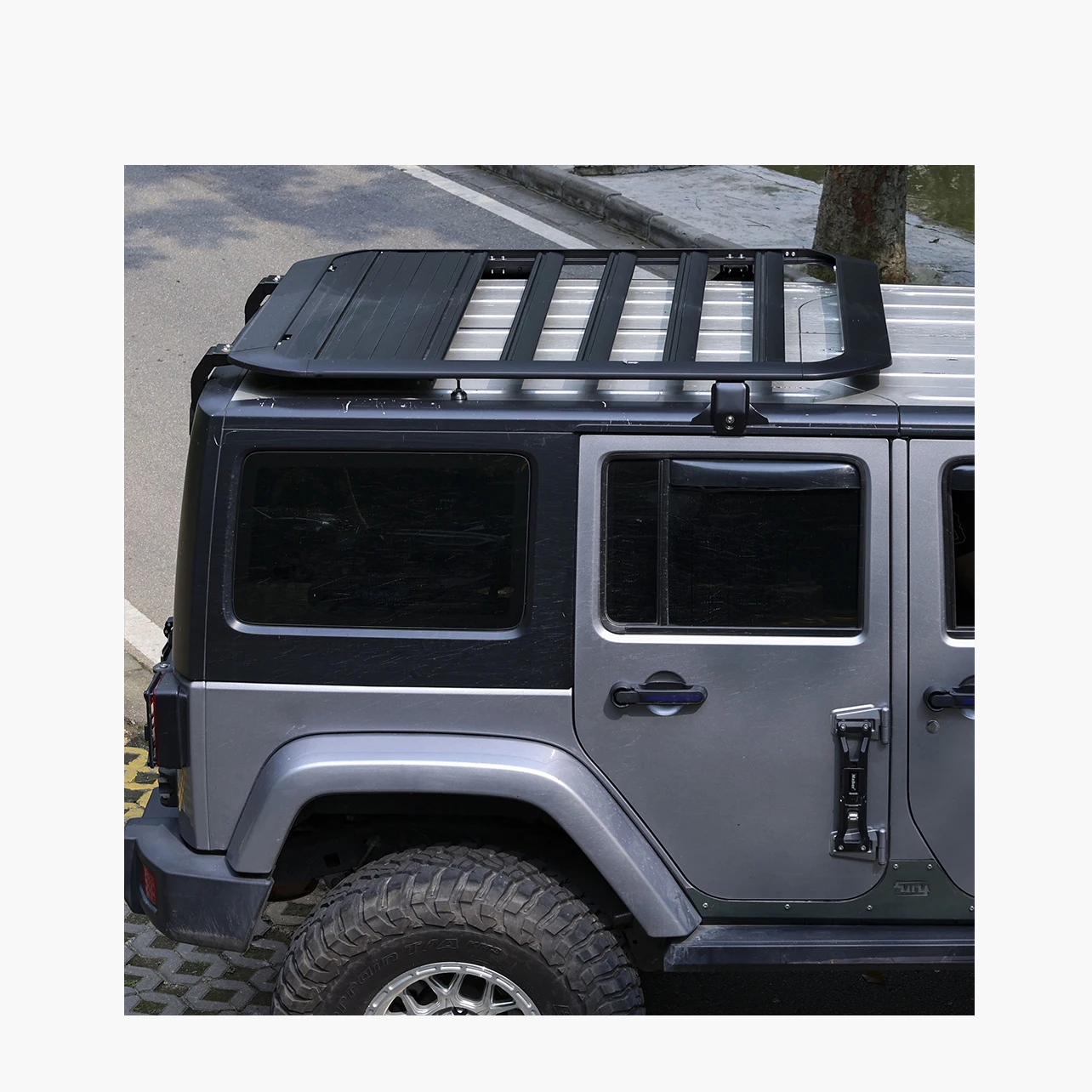 

Maike Auto Customized Cargo Roof Rack With Ladder For Jeep Wrangler JK JL Accessories Roof Luggage Basket Maiker