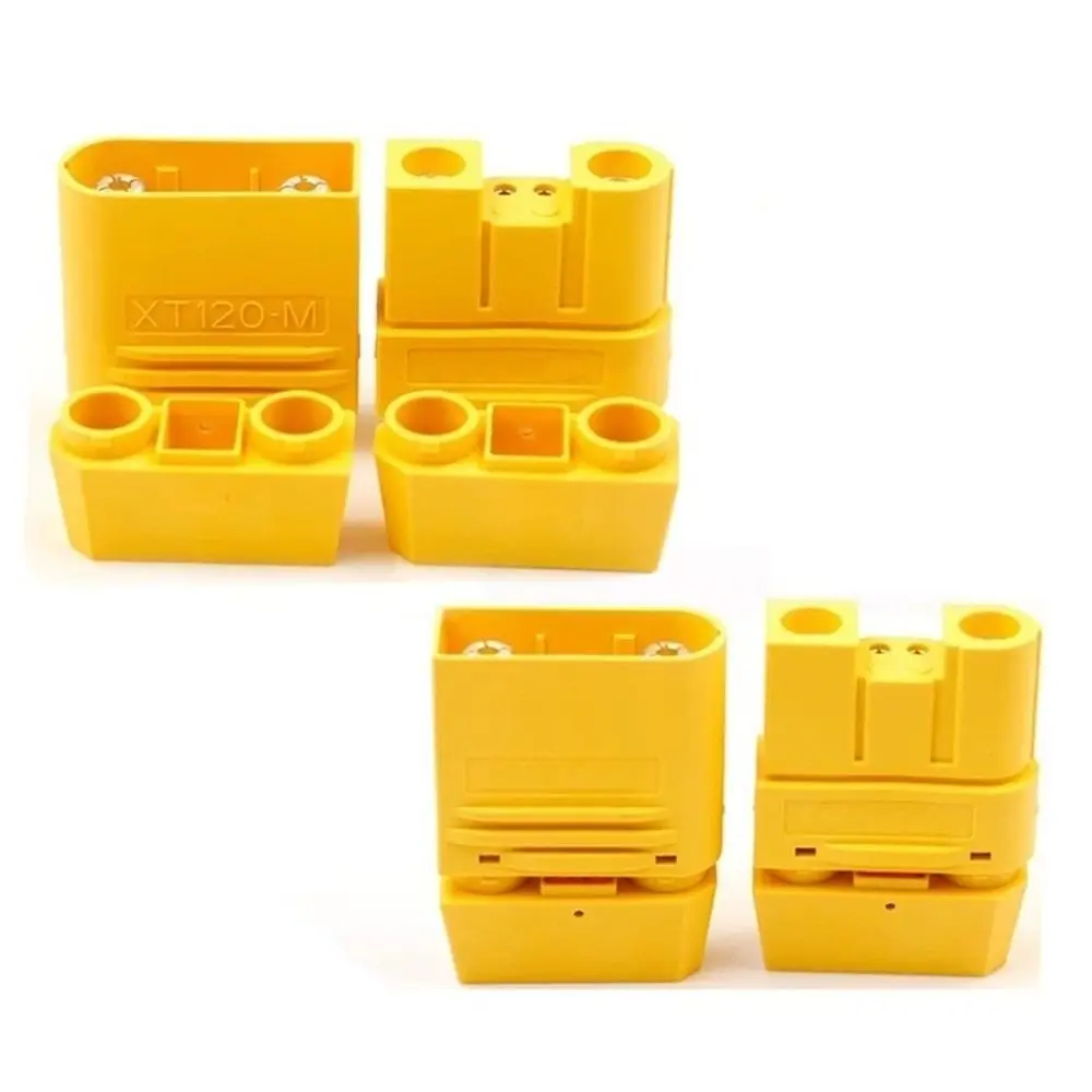 Gold-Plated XT120(2+2) Charging Plug 60A High Current 2+2 Pin Layout Solder Wire Connector with Signal Pin LI Battery Connector