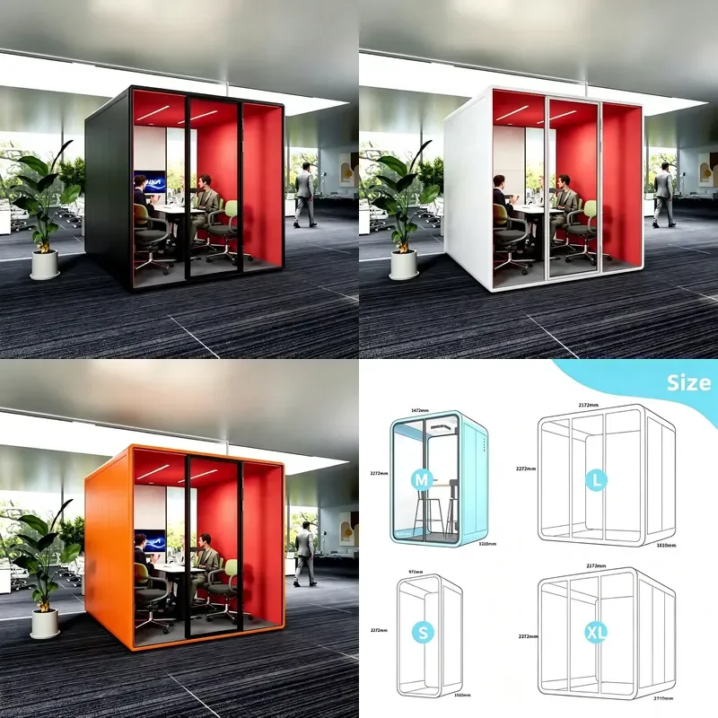 Professional Soundproof Room for Conference Office Recording Studio 6 Person Soundproof Cabin Booth