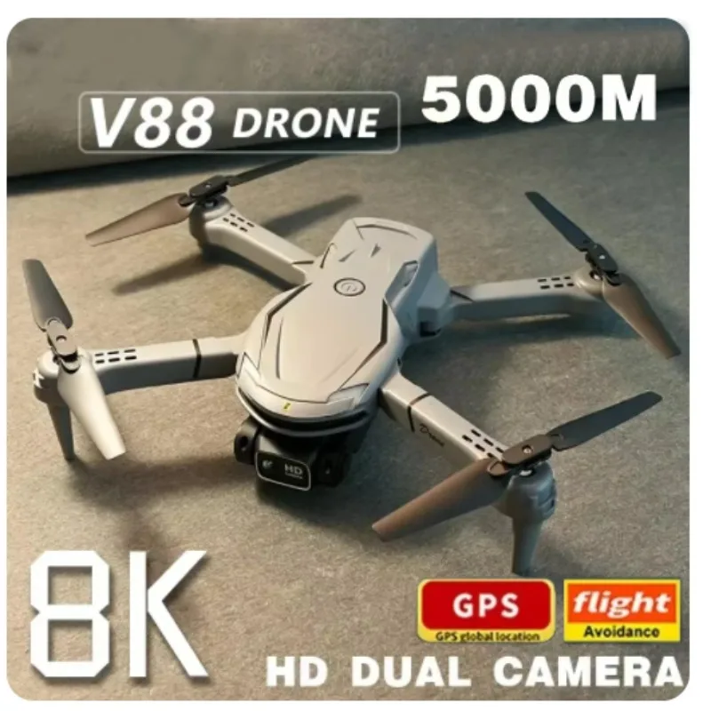 

Мини V88 профессиональный дрон 8K высокой четкости аэрофотосъемка 5G GPS пульт дистанционного управления самолет квадрокоптер игрушечный дрон