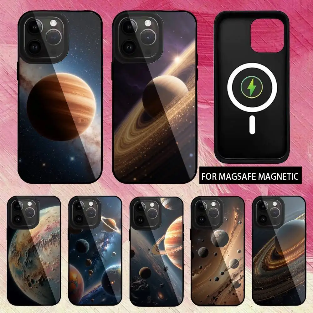 

Universe planets Phone Case For iPhone17,16,15,14,13,12,11 Plus,Pro Max Magnetic Magsafe Wireless Charging