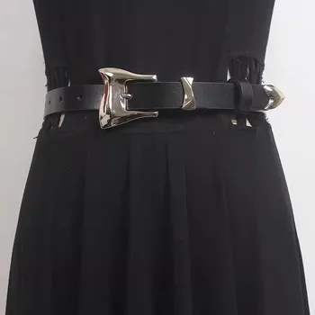 เข็มขัดคาดเอวหนังแท้สำหรับผู้หญิง, เข็มขัดชุดสุภาพสตรีคาดเอวเข็มขัดตกแต่ง R837เข็มขัดกว้างแฟชั่นรันเวย์