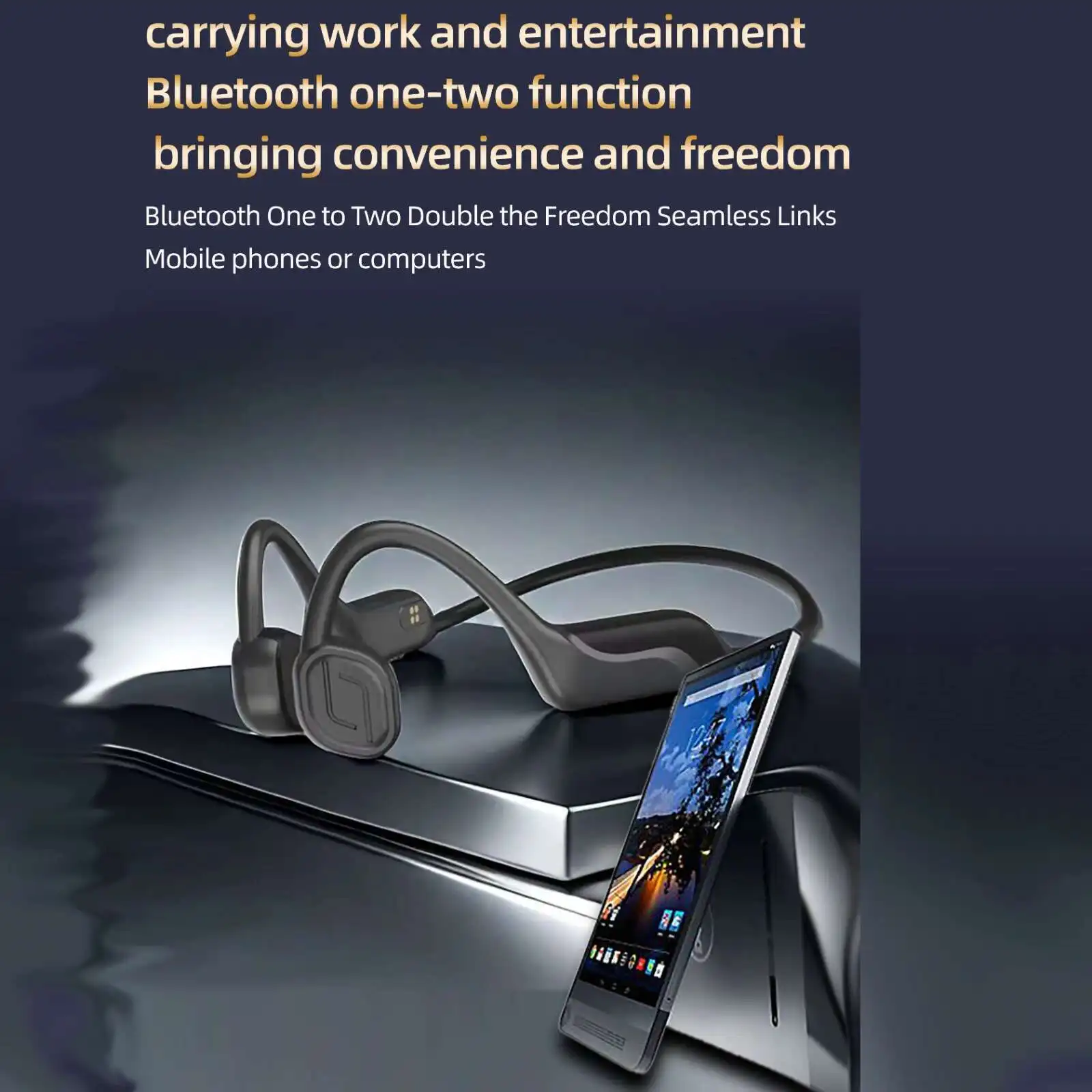 

Bone Conduction Neckworn Bluetooth Earphone Built-in 32G Memory Underwater MP3 Music Play IPX8 Waterproof Swimming Sport Headset