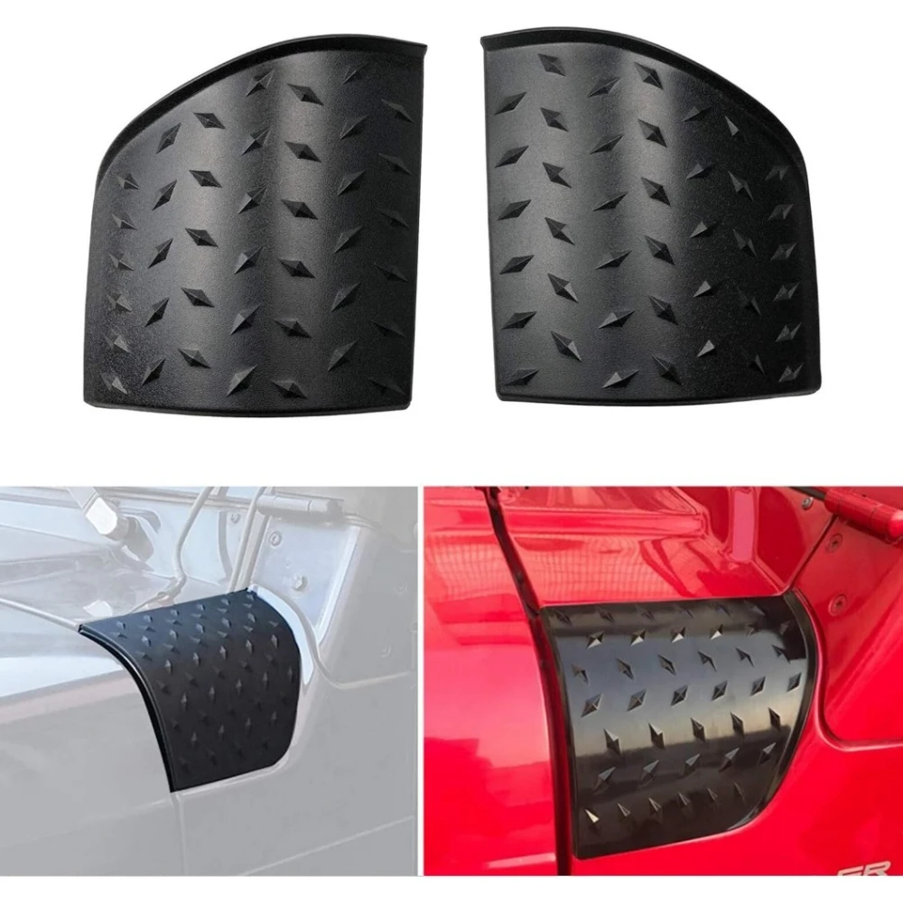 Black ABS Cowl Body Armor Powder Coated Finish Outer Cowling Cover Compatible for 1997-2006 Jeep Wrangler TJ - A Pair