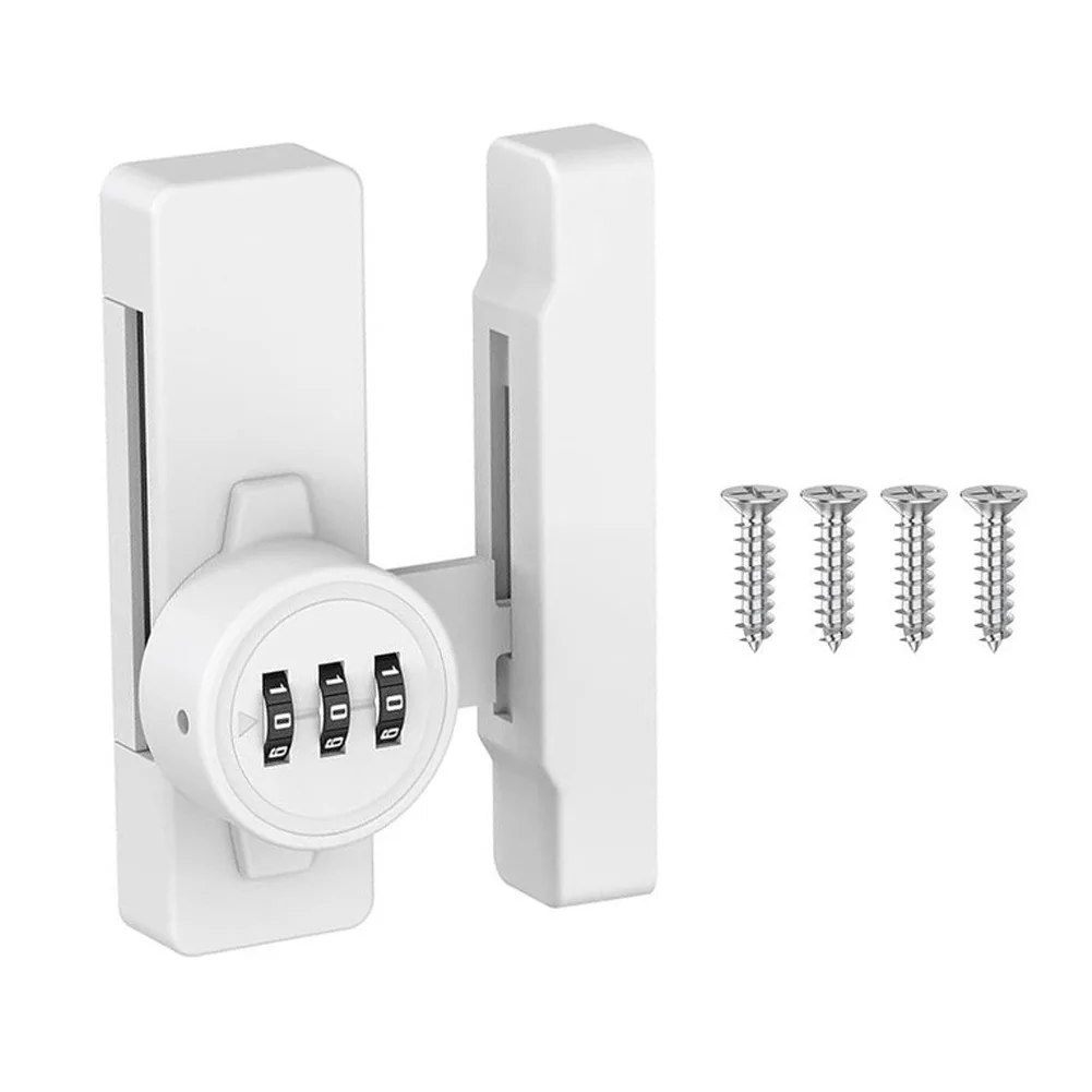 Barn Door Security Latch with Keyless 3 Digit Combination and Compatibility for 90 Degree or 180 Degree Installation Angles