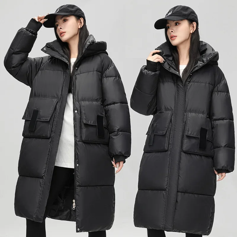 PinkyIsBlack 2024 New Style Down Cotton-padded Long Parkas Winter Puffer Jacket For Women Chic Korean Thickened Coat Clothes