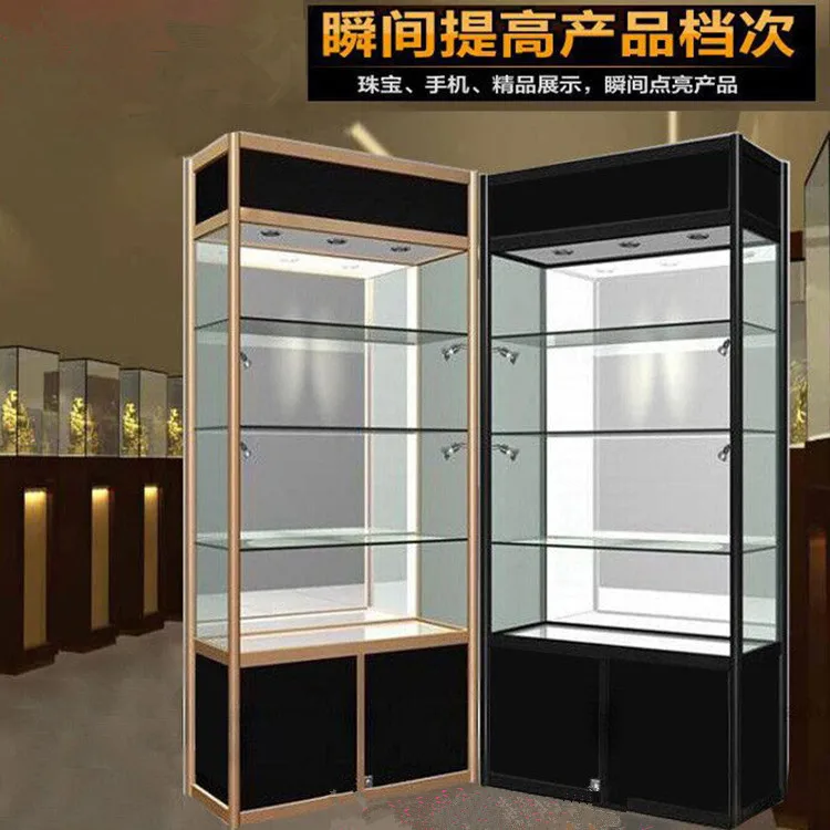 Spot aluminum alloy display cabinet clothing gifts museum display cabinet small commodities figure transparent sample