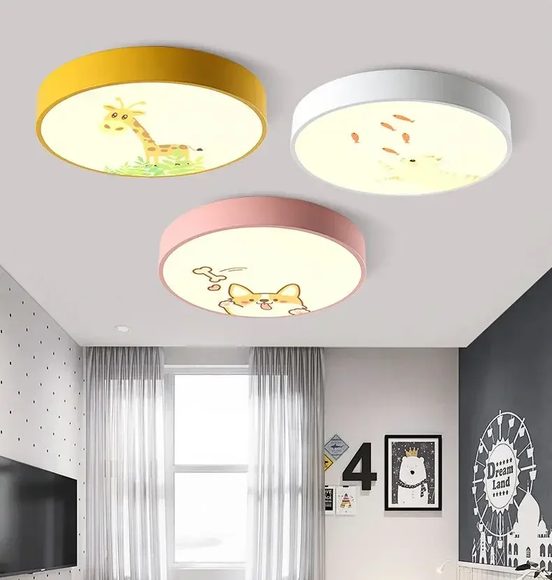 

Children's room led bedroom lamp modern minimalist creative Nordic boy girl cartoon macarons ceiling lamp