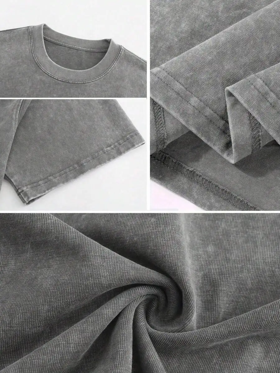

Casual Gray Cotton Short Sleeve Round Neck T-Shirt For Men