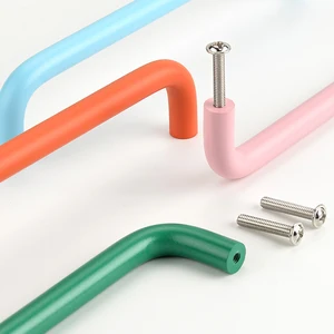 Nắm tay tủ quần áo nhỏ đầy màu sắc, cổ tay tủ trẻ em, hướng dẫn màu cam, hồng, đỏ, xanh, đen, trắng 7 Tay cầm cửa trắng bán hàng chính - №3