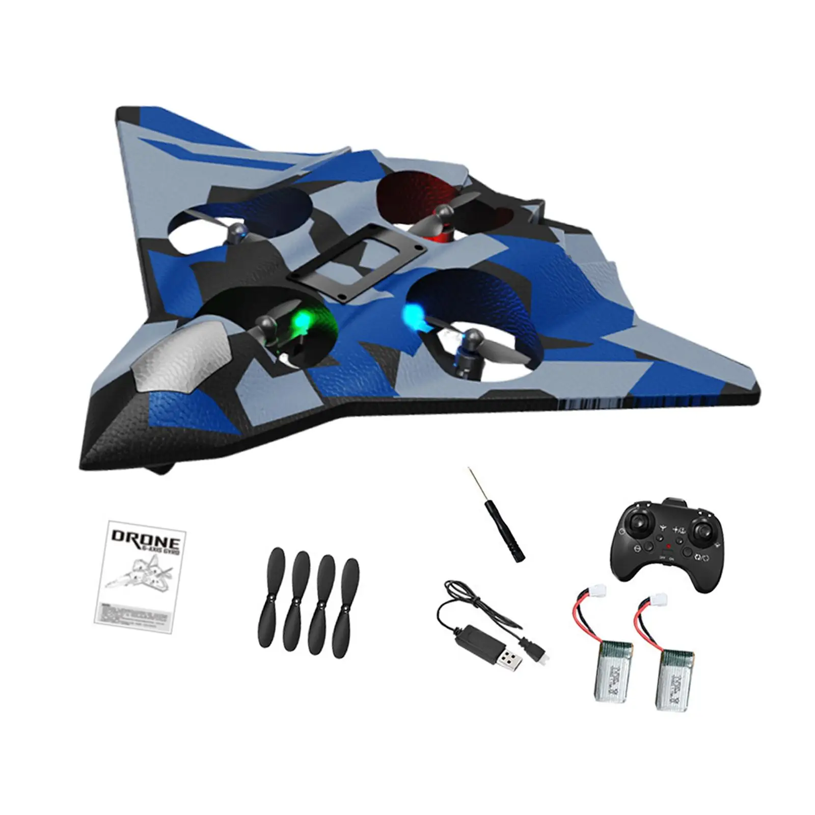 Foam Remote Control Airplane Waterproof Ages 7-14 Years Stunt Roll 4 Channel for Kids Adults with Colorful Lights Hobby Glider
