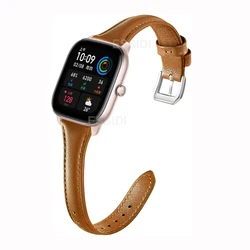20mm Slim Leather Watch Band For Huami Amazfit GTS 4 3 2 2e Mini Women Bracelet Strap Correa For GTR 42mm Bip 3 S U Lite Pro