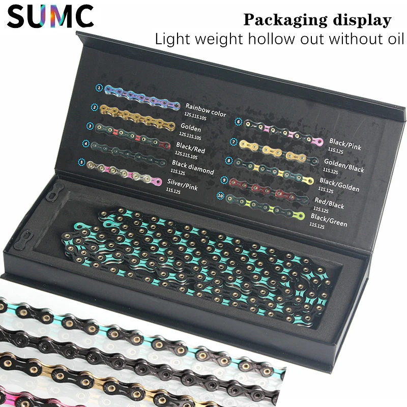 

SUMC X11SL X12SL Bicycle Chain Speed MTB Road Bike Diamond Chains Ultralight Mountain Bicycle 11 12S Chains fit for Shimano Sram