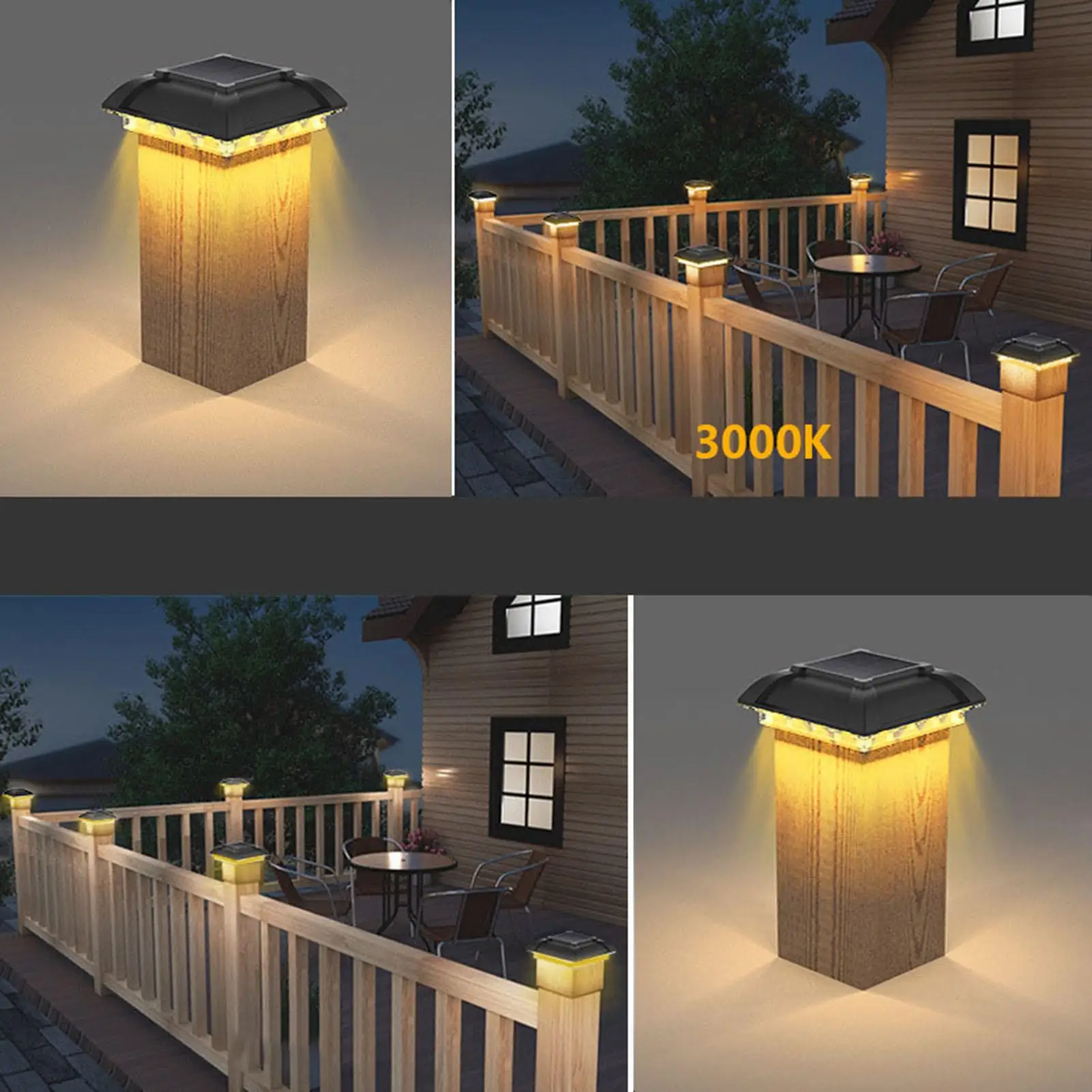 

Fence Cap Light Solar Powered Lights Waterproof Multifunctional Exterior Lighting Fixtures Supplies Patio Lamp For Shed Hotel