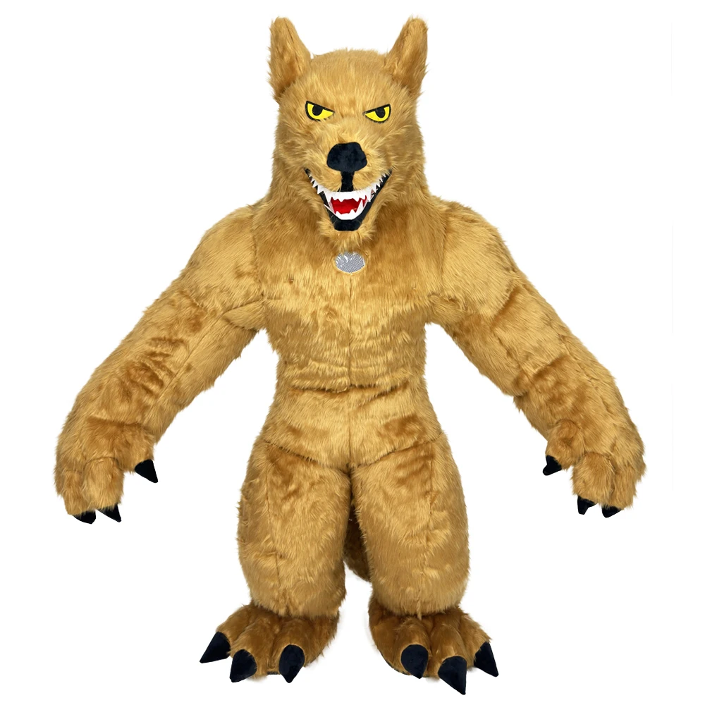 

Wolf Inflatable Costume Mascot Parade Adult Character Cosplay Animal Birthday Halloween Party Event Plush Set