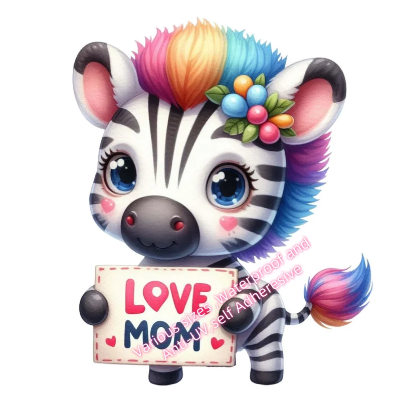 Three Ratels X45 Car Sticker Animals Love Mom Sticker Weatherproof Outdoor Vinyl Customizable SUV Sports car decal