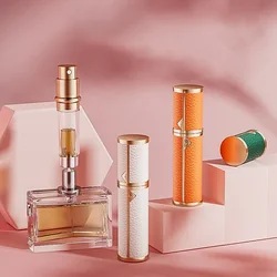 5ml skórzane dno wypełnienie atomizer do perfum wielokrotnego napełniania do podróży butelka z atomizerem do kolońskiego butelki z rozpylaczem drobna mgiełka butelki wielokrotnego użytku