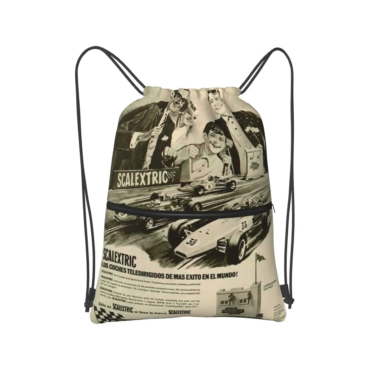 Scalextric (4 unidades) Mochilas con cordón ajustable, bolsa deportiva, bolsas para libros, para hombre, mujer, escuela