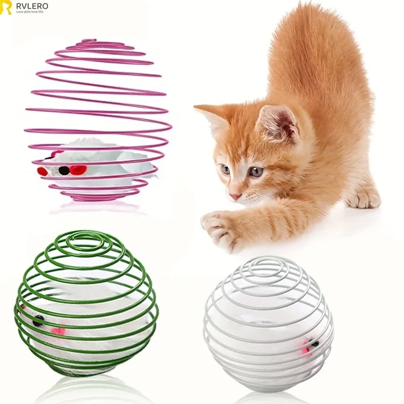 

Cat Mouse Toys Cage Colored Elastic Rings Soft Plush Pet Plaything Kitten Interactive Training Game Rat Coop Pets Supplies