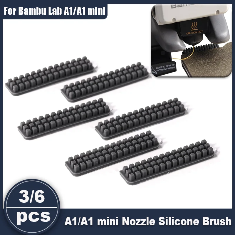 

3/6pcs A1/A1 mini Nozzle Brush, Nozzle Brush Replacement for Bambu Lab A1/A1 mini Silicone Nozzle 3D Printer Accessories