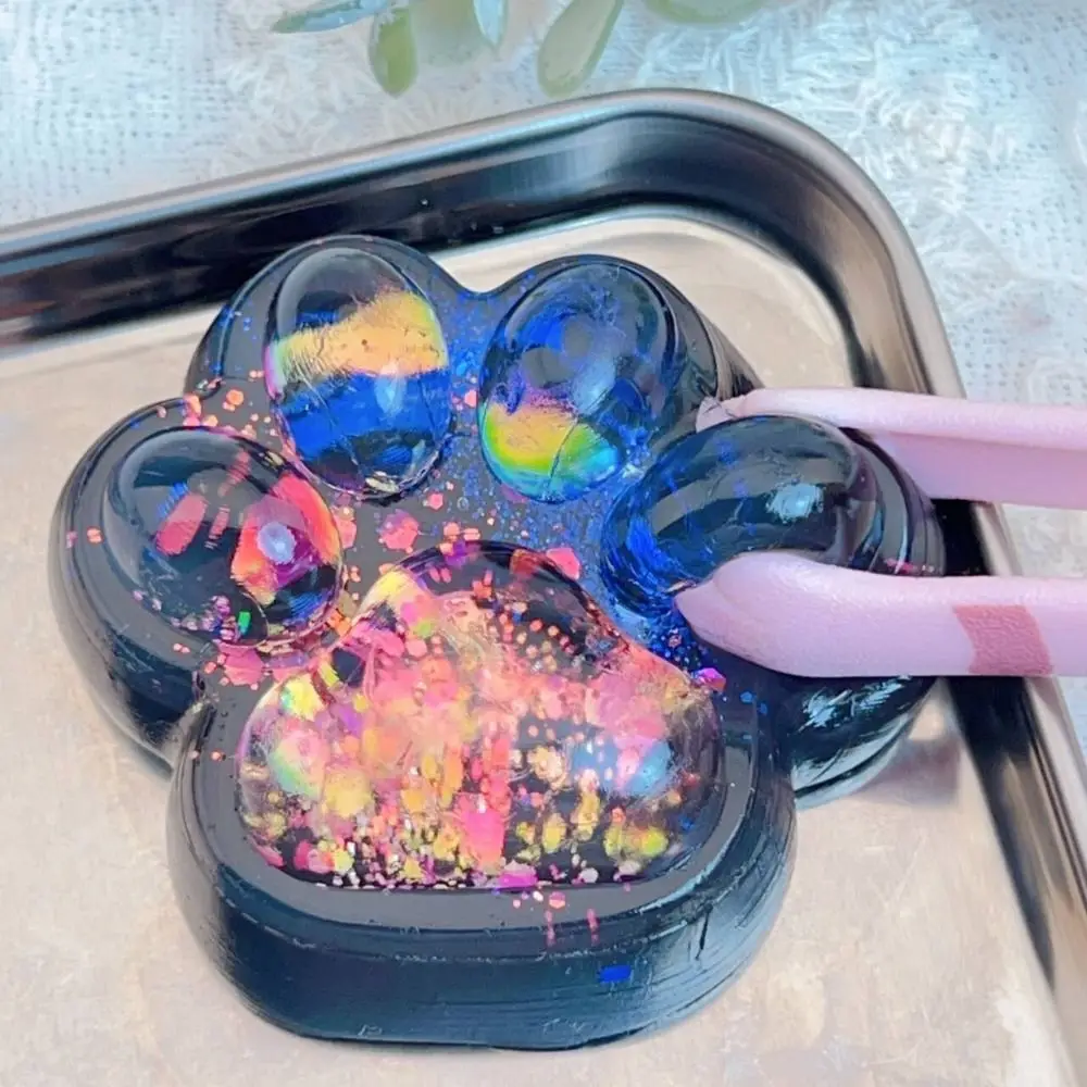 Lindo pateta de gato para amasar, juguete para apretar, suave, hecho a mano, pata de gato, juguete antiestrés, dibujos animados, colorido, pata de gato, pellizco, juguete, bromas prácticas