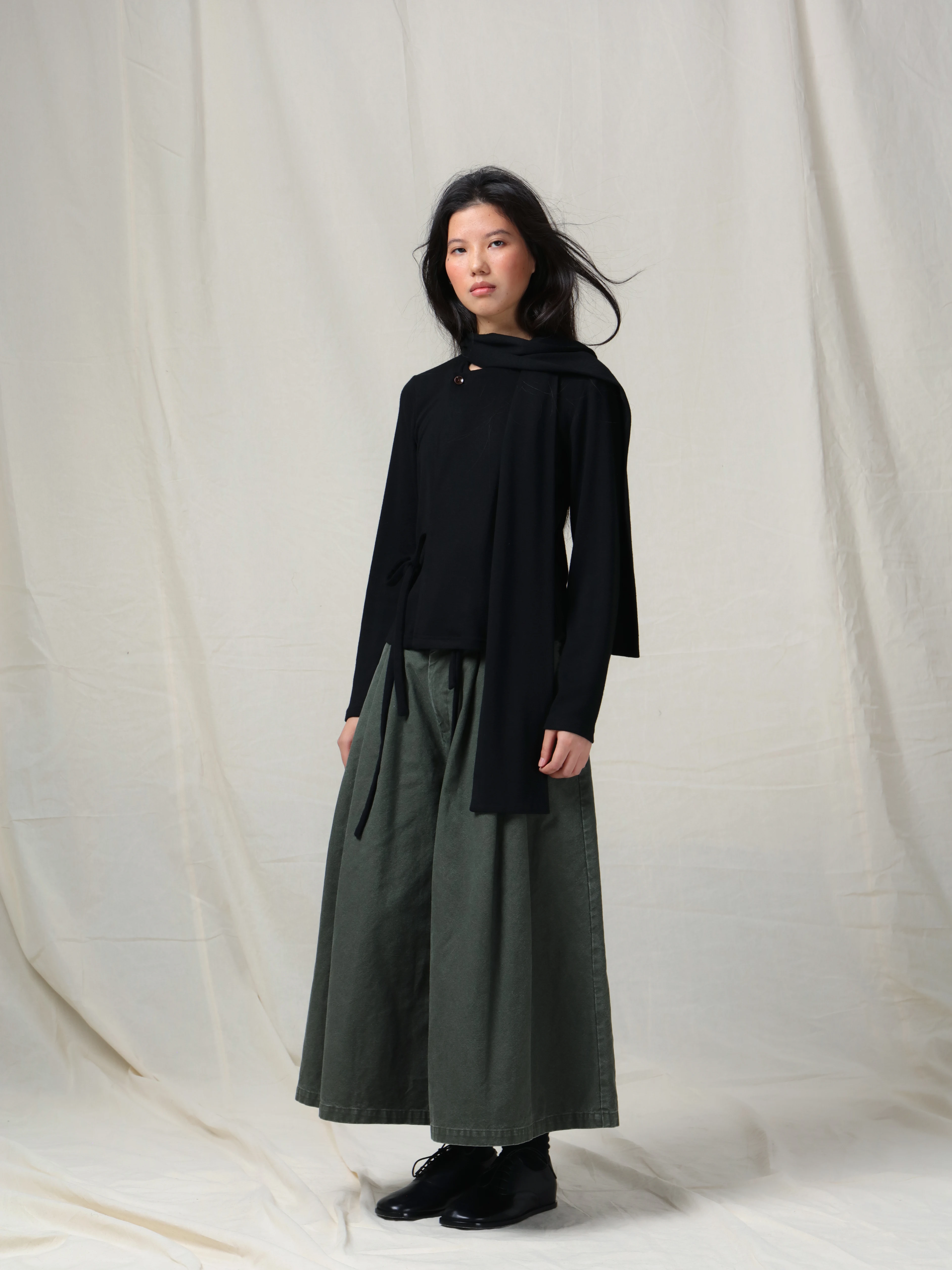 

VAPOURBLUE Original Design Casual Loose Fit Washed Look Elastic Waist Wide Leg Pants Autumn Winter Comfortable Cotton Trousers