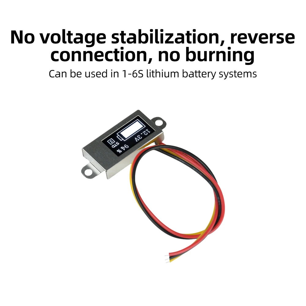 DC 0-30V Ultraflaches Mini Digitales Spannungs- und Batteriemessgerät mit 0,5-Zoll OLED-Display, Einstellbar 1-6S, Prozentuale Batterieanzeige – Detail 9
