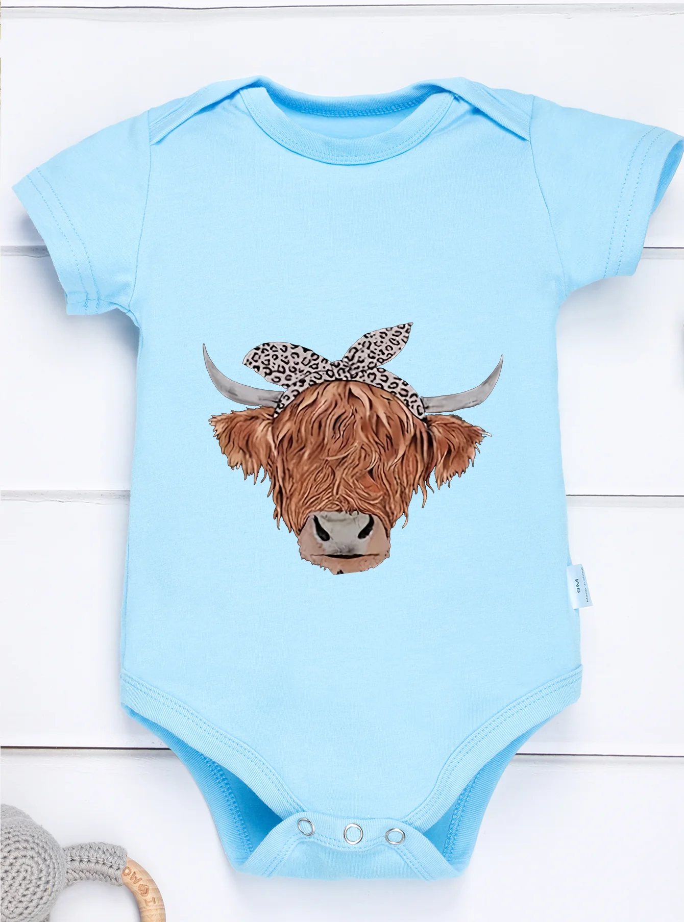 Bodysuit Baby Girl Boy Newborn Short Sleeve Cow Printing Clothes Rompers Jumpsuit Infant Toddler Cute Carton Pattern Harajuku