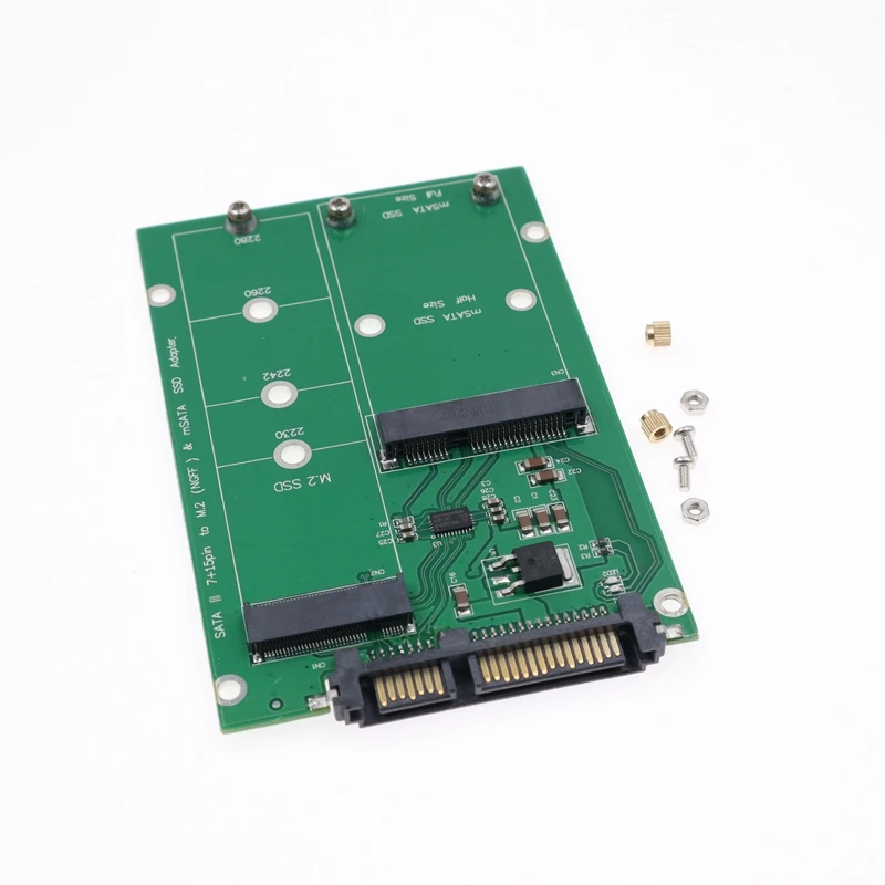 New M.2 Solid State NGFF to SATA Adapter Card MSATA Hard Drive to SATA Adapter Card 2-in-1 SATA 2.5\