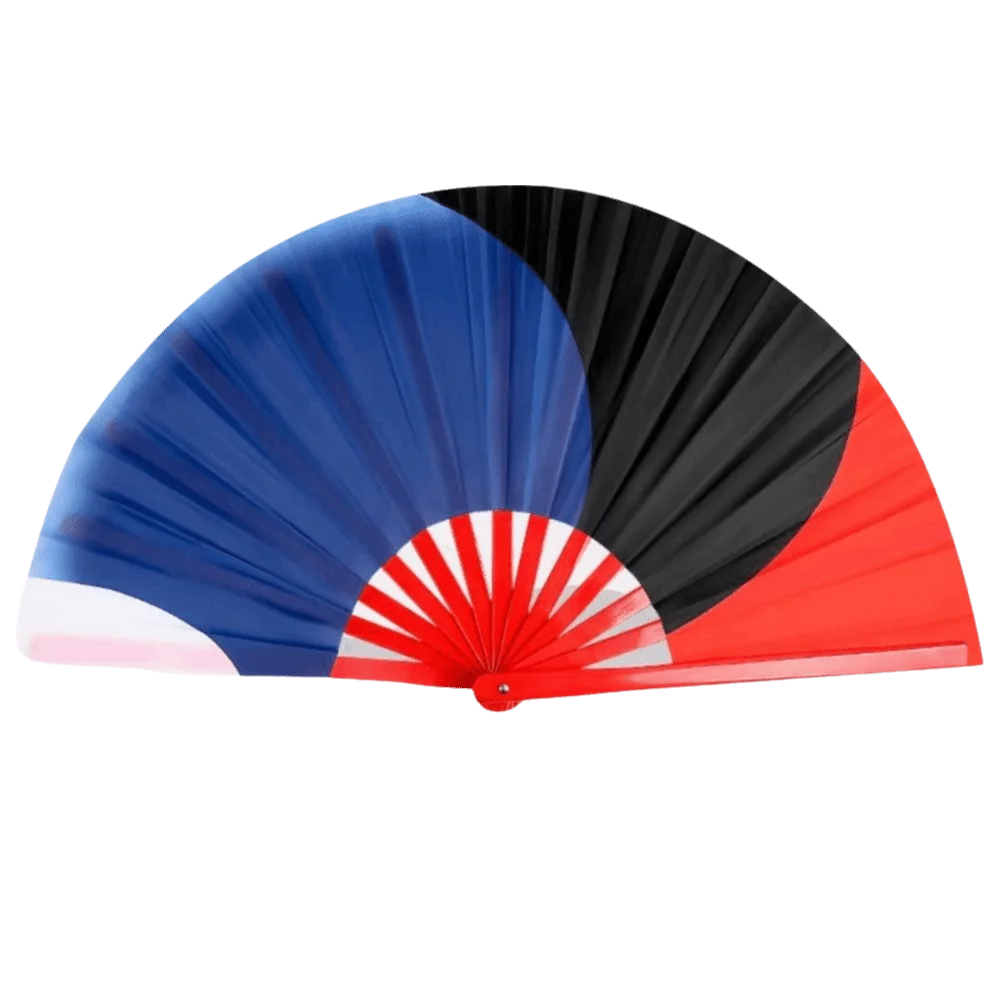 Double-Sided Tai Chi Fan Three Color Plastic Bone Performance Fan Smooth Opening Single Side Martial Arts Fan Children Use