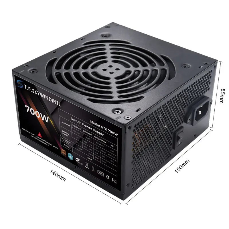 Alimentation électrique 700W 80 Plus Bronze ATX PC PSU Non modulaire 110-220V 20 + 4 broches ventilateur Ultra silencieux adapté aux serveurs d'ordinateur de bureau