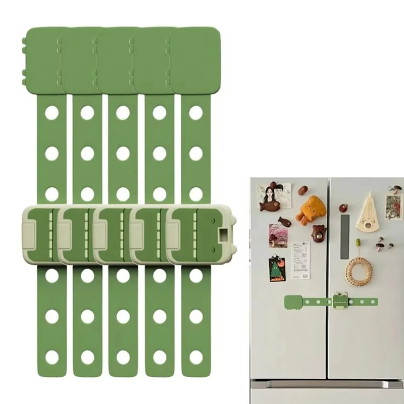 ABGR-10Pcs Babysafety Drawer Lock Anti-Pinching Hand Cabinet Drawer Locks Cartoon Crocodiles Safety Buckle For Children