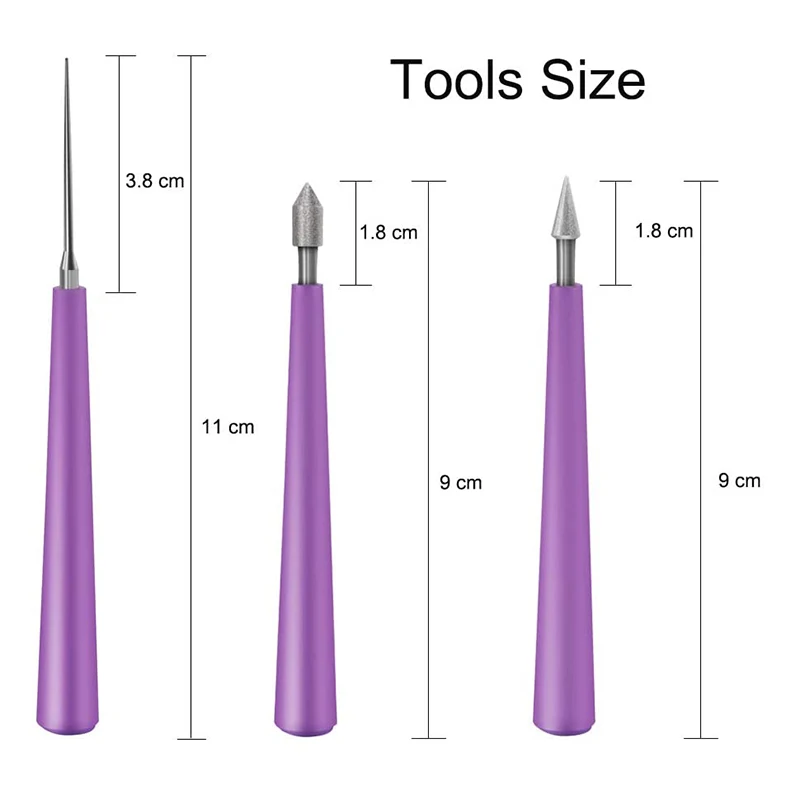 A06K 5PCS Bead Reamer Set Diamond Tipped Bead Reamer Beading Hole Enlarger Tool for Glass Plastic Metal Wood Beads