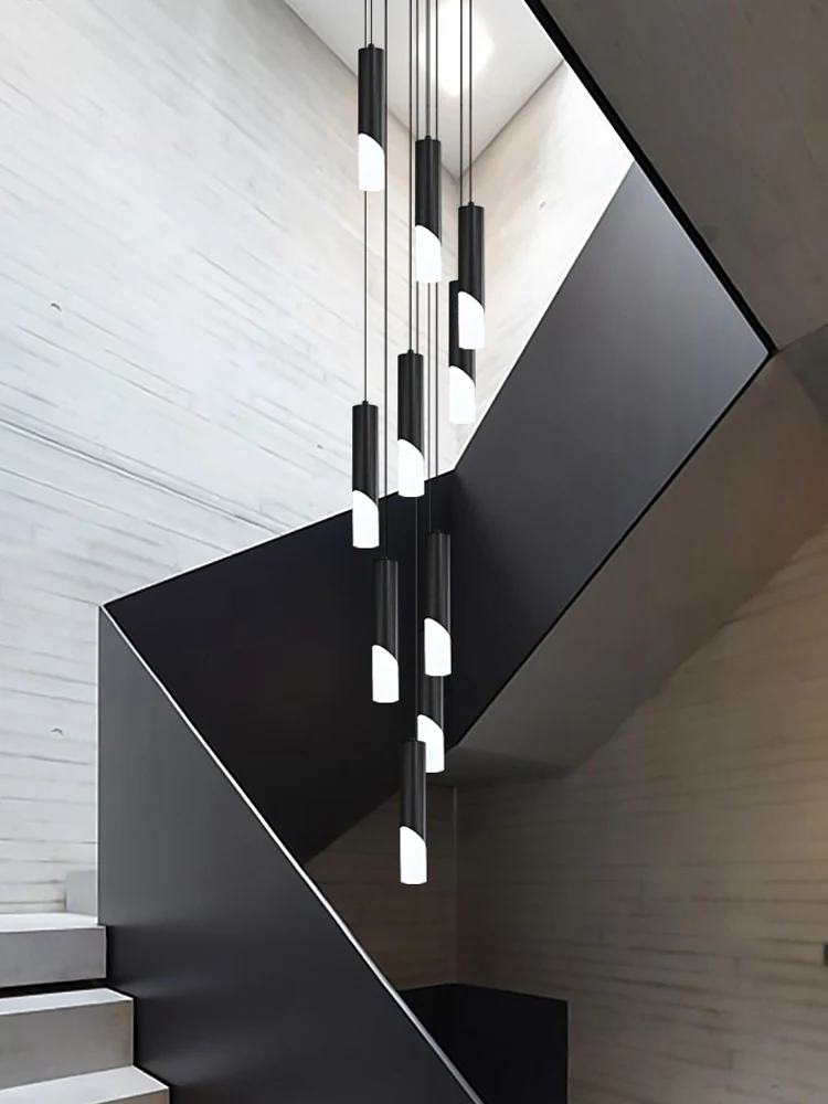 Nordic Style Villa Pendant Light Hanging Staircase Pendent Lamp Living Room Kitchen Chandelier Bedroom Bedside Decorative Light