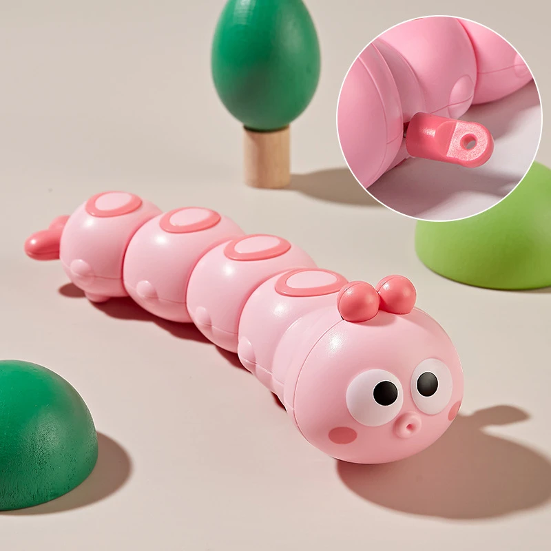 Articulated Caterpillar Fidget Sensory Toy Kids Color Recognition Early Education Crawling Stress Relief Random Color Gift