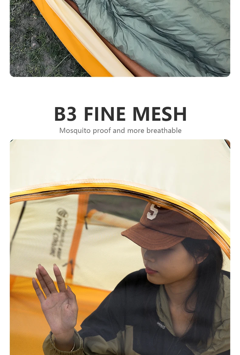 BISINNA 4-Jahreszeiten-Campingzelt mit Schneerock, 2-Personen-Doppelschicht-Aluminium-Stangenzelt für Outdoor-Rucksack, Picknick, Wandern – Detail 9
