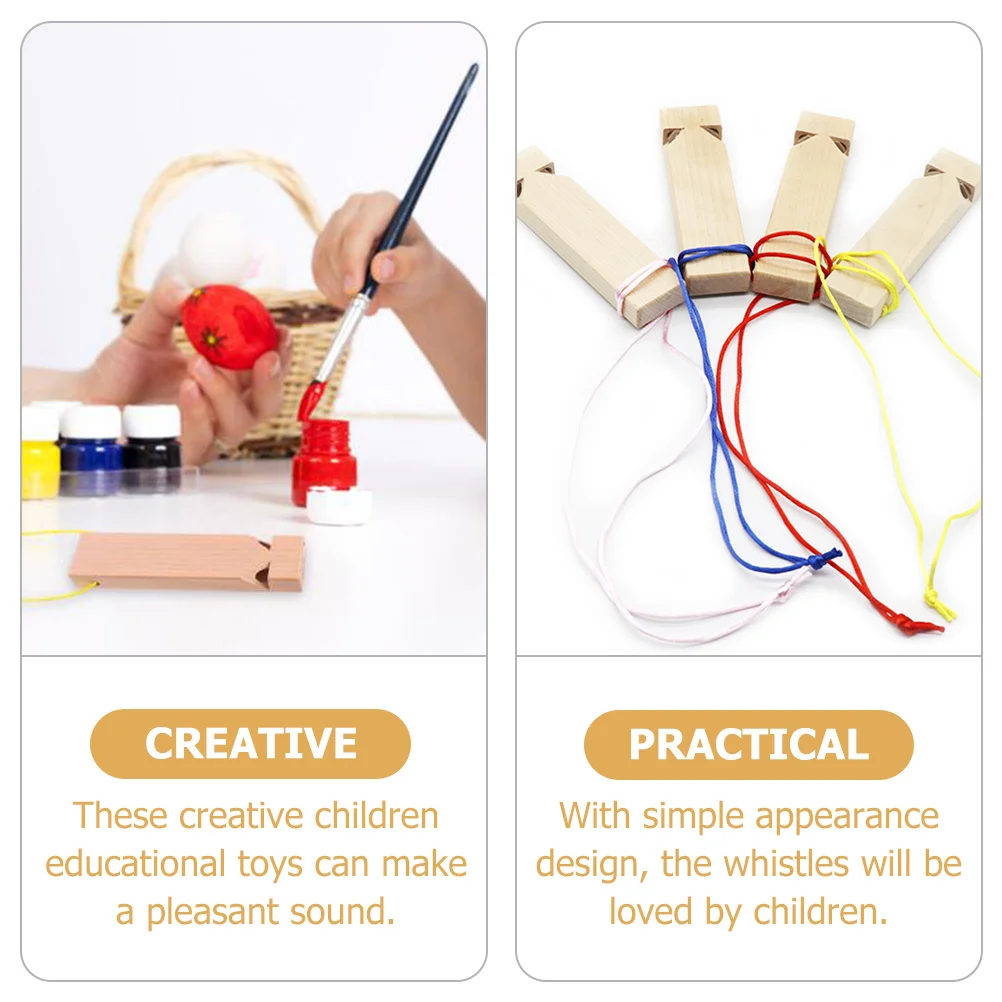 

3Pcs Wooden Whistle Playthings DIY Painting Musical Items for Kindergarten and Birthday Gifts Train Whistle DIY Whistles