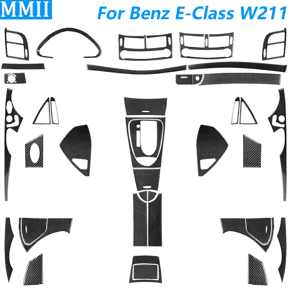 Für Mercedes-Benz E-Klasse W211 2003-2009 Carbon Faser Auto Zubehör Zentrale Steuerung Getriebe Shift Air Vent tür Innen Aufkleber
