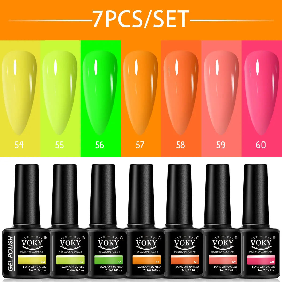 

VOKY 7PCS/SET multi-color combination nail Polish set, small and cute, the perfect gift for Christmas/New Year/Halloween