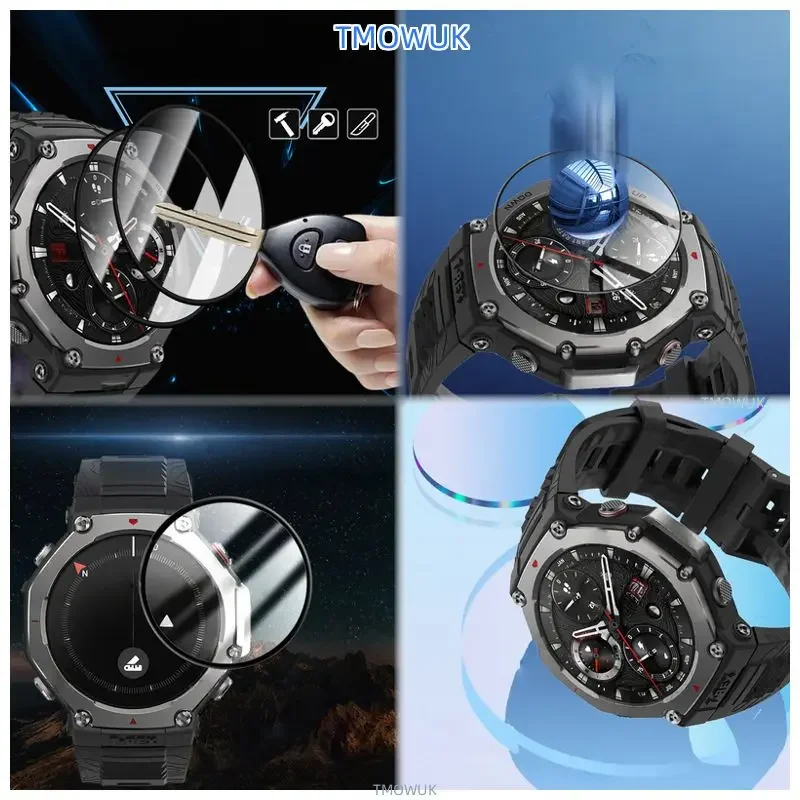 

For Amazfit T-Rex 3Pro TRex 3 Pro Screen Protector Anti-scratch Full Coverage Not Glass 5D Soft HD Film, High Transparency View,