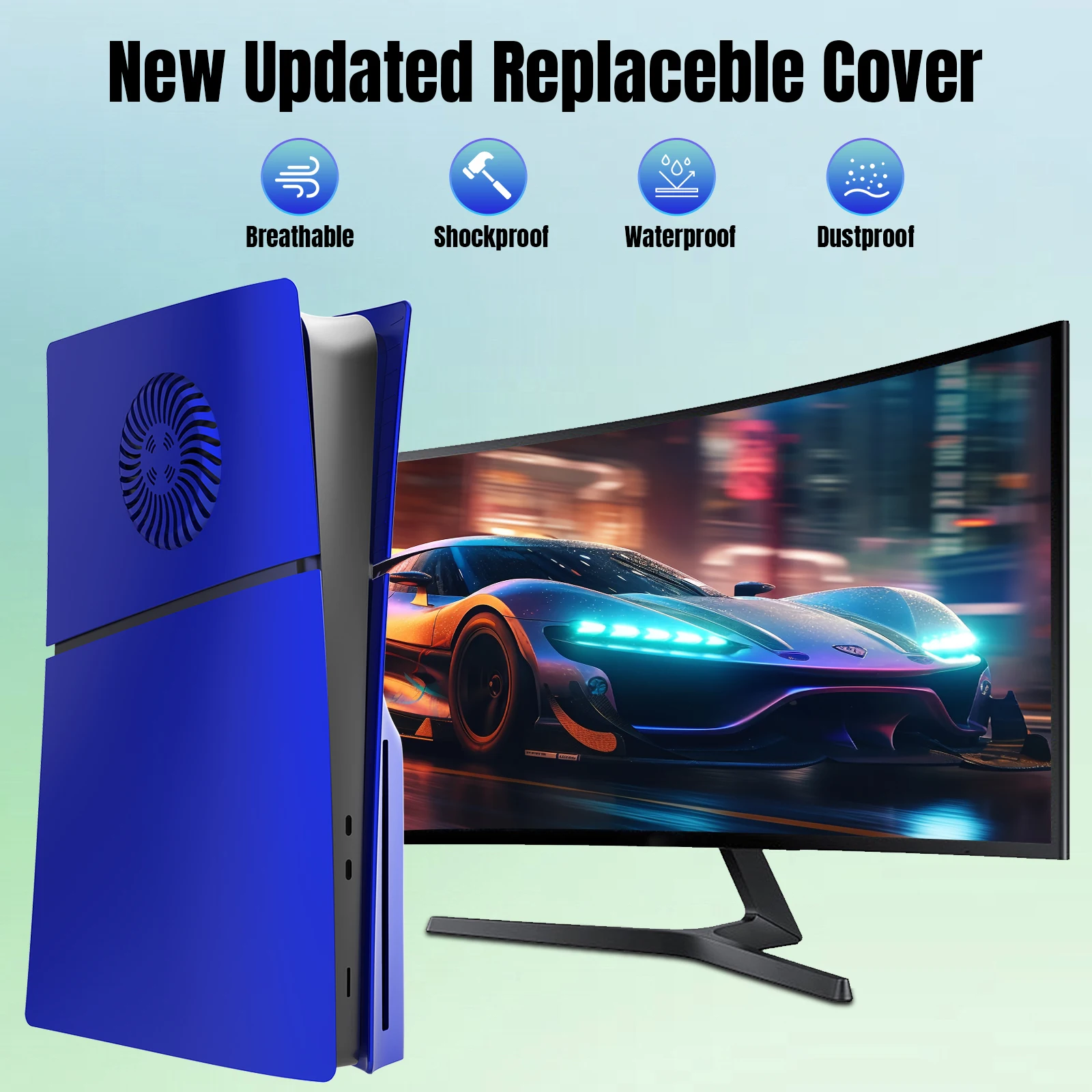 Anti-Scratch Faceplate for New PS5 Slim with Cooling Vent Replacement Cover Shell Case Accessories for PS5 Slim Disc Edition