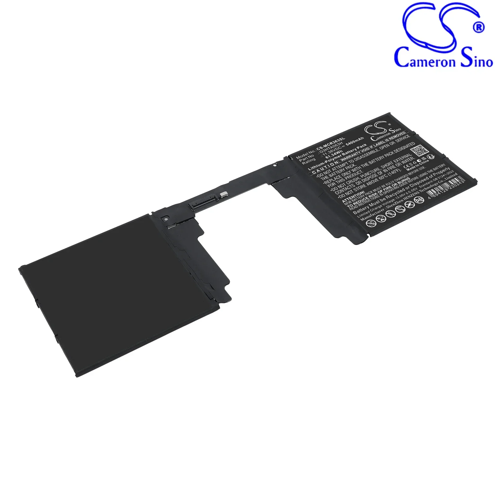 Replacement 11.36V 5400mAh Laptop Battery for Microsoft Surface Book 3 15 Inch G3HTA063H