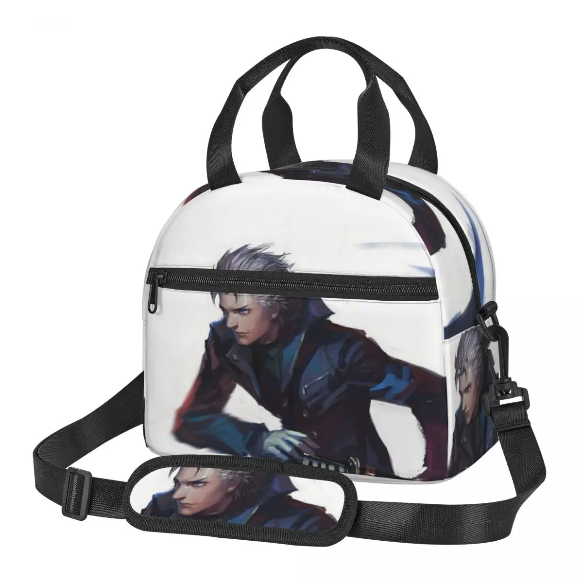 Vergil From The Devil May Cry Series Lunch Bags Insulated Bento Box Lunch Tote Picnic Bags Thermal Bag for Woman Kids Work