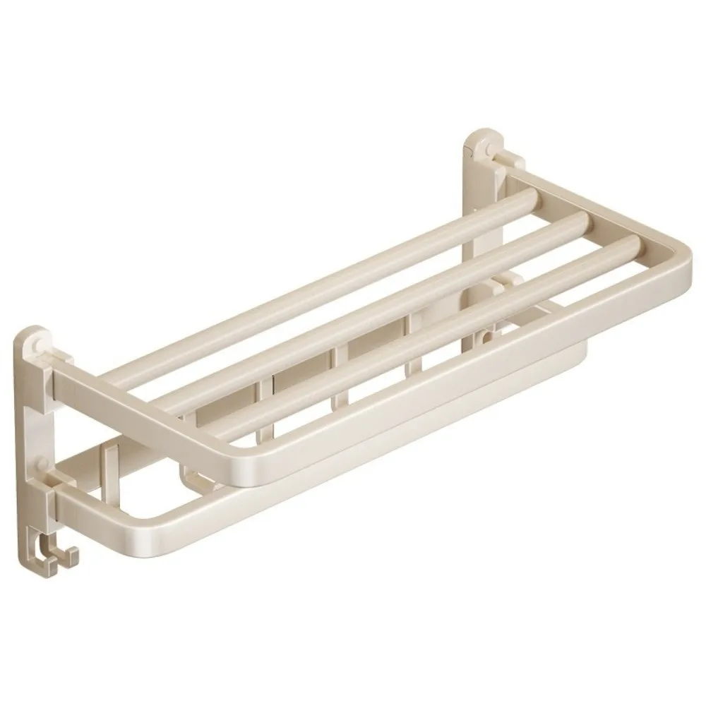 

Складная вешалка для полотенец Экономия места без перфорации Настенная вешалка для полотенец Пластиковая многофункциональная полка для хранения в ванной комнате Домашняя