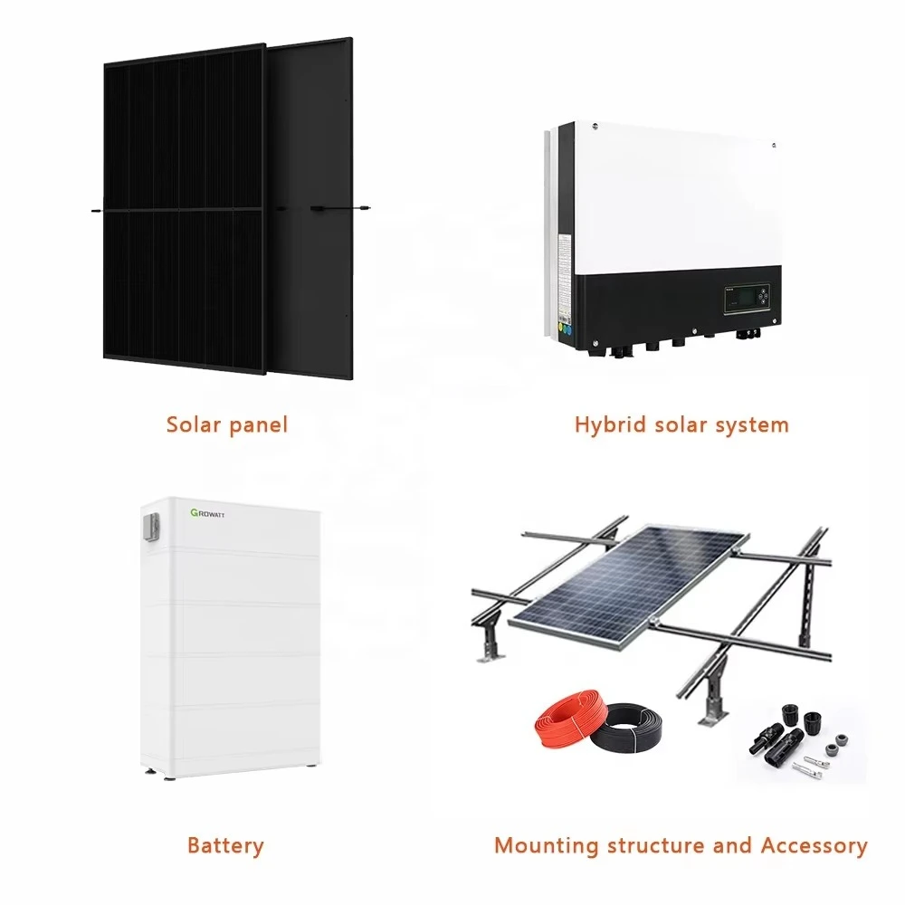 Complete set of 5kw 10kw 25kw hybrid grid-connected solar power generation system 30kw solar panel energy system