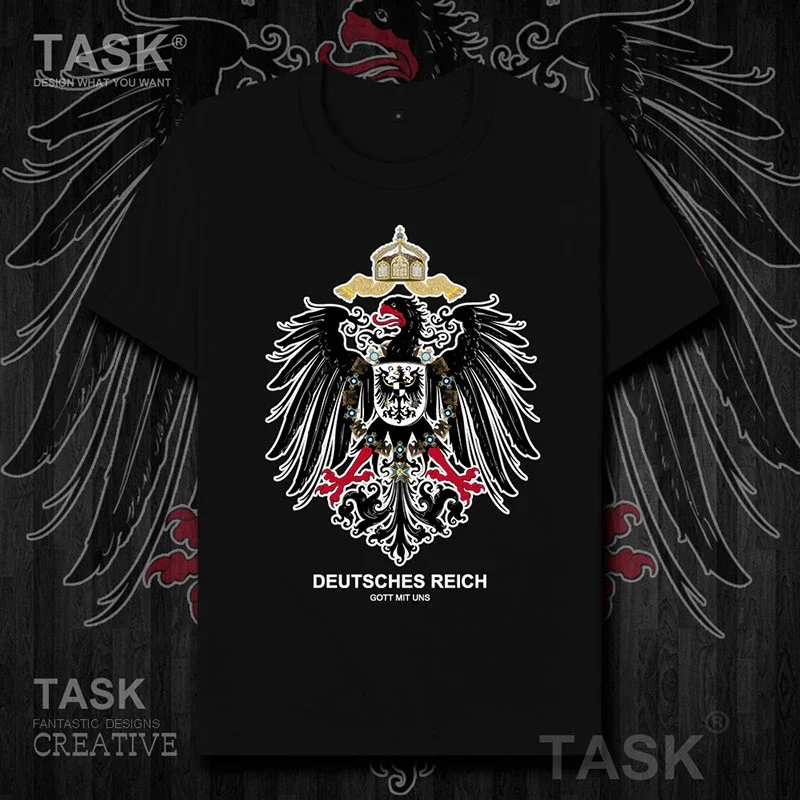 

German Empire Prussia T-Shirt Black Hawk Badge Cotton O-Neck Short Sleeve Men's T Shirt New Size S-3XL