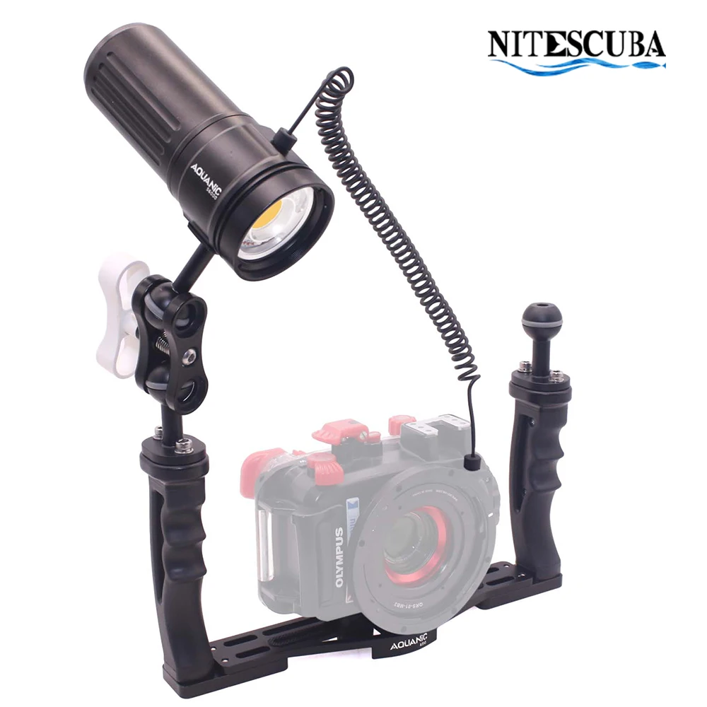 

Diving photography fill light with flash function and camera case stabilizer combination kit