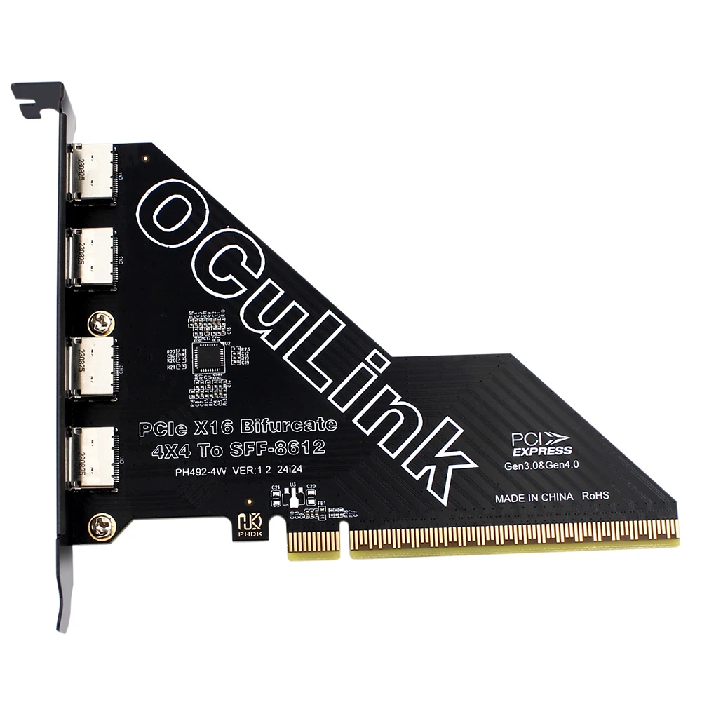 

1 шт. PCIe X16 к SFF 8611 и 8612 карта адаптера PCIe OCuLink SFF-8612 карта расширения PCle4.0 для Os/Windows/Linux